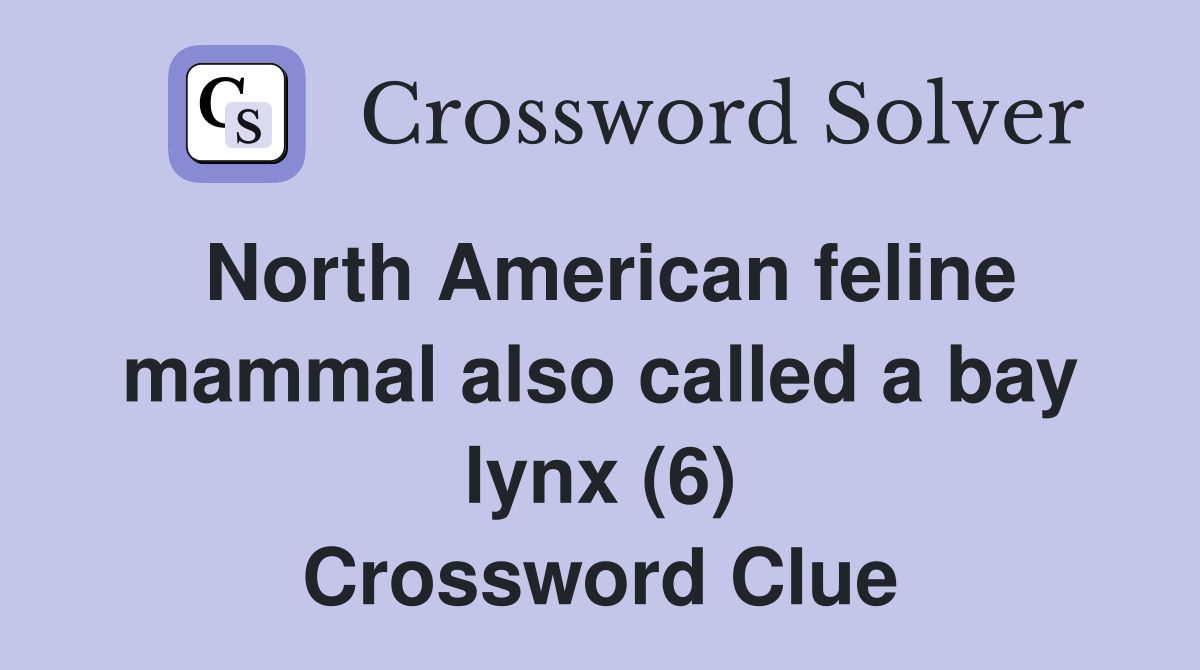 North American feline mammal also called a bay lynx (6) Crossword